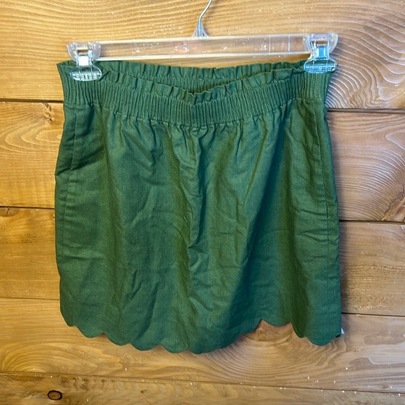 J CREW Re-Imagined Linen Blend Pull on Scalloped‎ Hem Skirt 6 mini event office - Picture 1 of 8